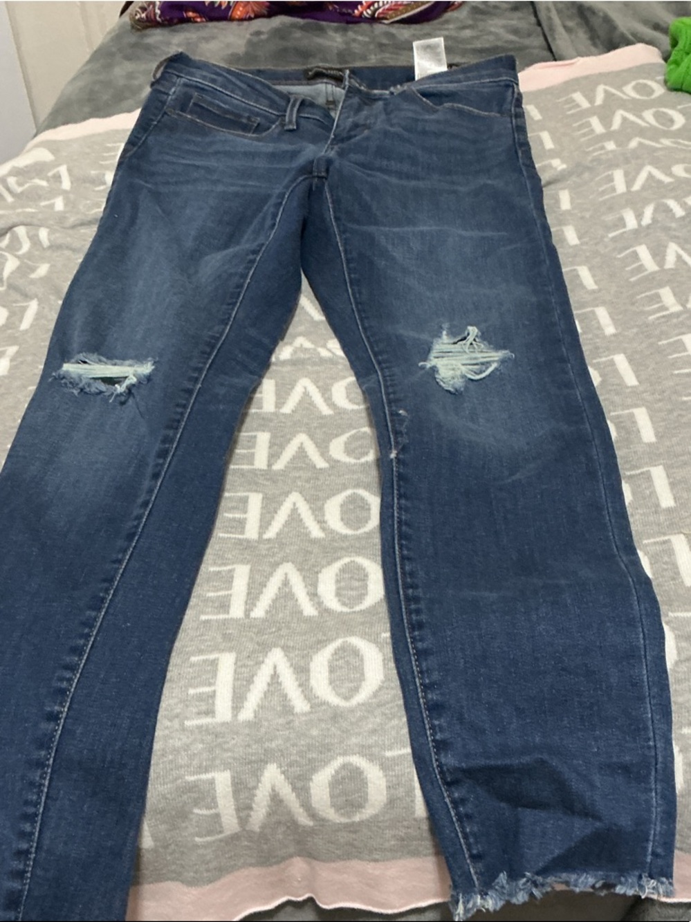Banana Republic Dark Blue Distressed Skinny Jeans